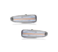 SRQORT Clignotant Feu Position Latéral Ambre Pour Mitsubishi Pour Lancer Pour Evo X Pour Outlander Réflecteur Pare-chocs Rouge Queue/frein Dynamique Rétroviseur Extérieur(2 PCS Clear Side Marker)