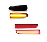 SRQORT Clignotant Feu Position Latéral Ambre Pour Mitsubishi Pour Lancer Pour Evo X Pour Outlander Réflecteur Pare-chocs Rouge Queue/frein Dynamique Rétroviseur Extérieur(4PCS Red Lens)