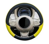 SRQORT Couvre Volant Voiture Housse De Volant De Voiture en Cuir PU Antidérapant pour Fiat pour 500 Volant Voiture Housse(Jaune)