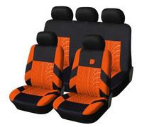 SRQORT Ensemble Complet De Protection De Siège De Voiture Housses De Siège De Voiture Universelles en Tissu Polyester Convient À La Plupart des Voitures Housse siège Voiture(Orange)