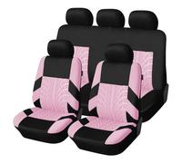 SRQORT Ensemble Complet De Protection De Siège De Voiture Housses De Siège De Voiture Universelles en Tissu Polyester Convient À La Plupart des Voitures Housse siège Voiture(Pink)