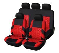 SRQORT Ensemble Complet De Protection De Siège De Voiture Housses De Siège De Voiture Universelles en Tissu Polyester Convient À La Plupart des Voitures Housse siège Voiture(Rouge)