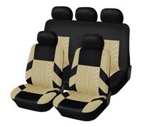 SRQORT Ensemble Complet De Protection De Siège De Voiture Housses De Siège De Voiture Universelles en Tissu Polyester Convient À La Plupart des Voitures Housse siège Voiture(Beige)