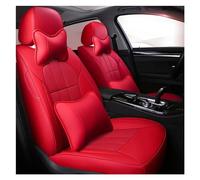 SRQORT Housse De Siège De Voiture en Cuir De Vache Personnalisée pour Macan pour Cayenne pour Panameracar Accessoires De Style Protections De Siège De Voitur Housse siège Voiture(Red LUX)
