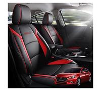 SRQORT Housses de siège de voiture personnalisées pour Mazda 3 pour Axela 2014 2015 2016 2017 2018 2019 Ensemble complet de coussins de siège de voiture en cuir imperméable (noir et rouge, 4 pièces)