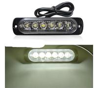 SRQORT lampe clignotant rétroviseur 1 Feu Stroboscopique LED Camion Feu Signalisation Police 6 SMD Clignotant Latéral Barre Lumineuse Remorque Voiture Feu Signalisation Ambre 12V 24V(BLANC)