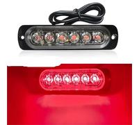 SRQORT lampe clignotant rétroviseur 1 Feu Stroboscopique LED Camion Feu Signalisation Police 6 SMD Clignotant Latéral Barre Lumineuse Remorque Voiture Feu Signalisation Ambre 12V 24V(Rouge)