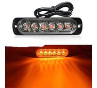 SRQORT lampe clignotant rétroviseur 1 Feu Stroboscopique LED Camion Feu Signalisation Police 6 SMD Clignotant Latéral Barre Lumineuse Remorque Voiture Feu Signalisation Ambre 12V 24V(Jaune)