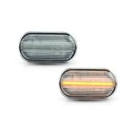 SRQORT lampe clignotant rétroviseur Lot De 2 Clignotants Latéraux Dynamiques À LED Pour VW Pour Golf Pour MK3 Pour MK4 Pour Passat Pour Polo 6N 9N(Crystal white)