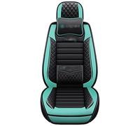 SRQORT Lot complet de 5 housses de siège de voiture en cuir pour Sportback Q2 Q3 A7 Q7 4L 100 C4 A6 4F C7 4L 100 C4 A6 4F C7 C5 Noir/vert Deluxe B