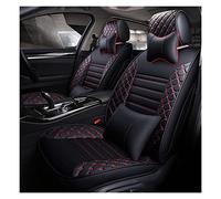 SRQORT Lot de 4 housses de siège de voiture en cuir pour BMW E46 E36 E39 E90 X5 E53 F11 E60 F30 X3 E83 - Housses de siège de voiture en cuir - Noir et rouge - A