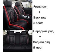 SRQORT Lot de 4 housses de siège de voiture pour Toyota Rav4, Auris 5D, Avensis, Couronne, 4 coureurs, Harrier Fj, Cruiser, Mark X, Premio (noir rouge, 4 pièces, standard)