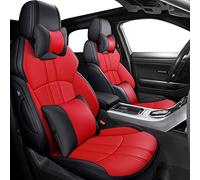 SRQORT Lot de 4 housses de siège de voiture pour VW, Polo, Berline, Touareg, Amarok, Caddy, Passat, Tiguan, Golf, Phaeton, Santana, Lavida (noir et rouge, 4 pièces, standard)