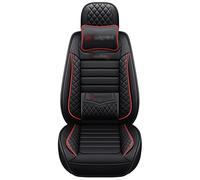 SRQORT Lot de 5 housses de siège de voiture en cuir pour VW Polo 9N, Touareg 2005, Amarok, Caddy, Passat, Tiguan, Golf, T-roc, Jetta (noir, Deluxe B)