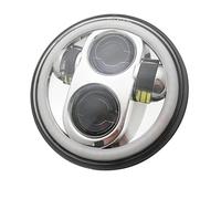 SRQORT Phare Moto Phare LED Angel Eyes Halo Moto De 5,75 Pouces pour Dyna pour Sportster 1200 883 XL Street 500 750 5-3/4" Projecteur Rond LED Antibrouillards(Chrome)