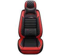 SRQORT Protege Siege Voiture Ensemble Complet 5 Places pour A4 B8 B6 B7 pour Avant A3 8P A5 Housses Siège Voiture Cuir pour Sportback Q2 Q3 A7 Q7 4L 100 C4 A6 4F C7 C5(Noir Rouge,Deluxe a)