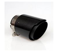 SRQORT Tuyau D'Échappement Voiture Tuyau Noir Mat en Fiber Carbone en Acier Inoxydable Tuyau D'échappement Universel pour Automobile Tuyau Silencieux pour BMW pour E46 D'Échappement(63-76MM)