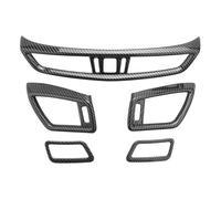SRQORT Voiture Garniture Lot 5 Caches Ventilation pour Console Avant Voiture pour Nissan pour X-Trail T32 pour Rogue pour Qashqai J11 2014-2020 Intérieur Automobile(Look de Carbone)