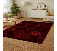 SRTJURFG Tapis d’Entrée 120x180 cm Lavable Antidérapant Ornamental Tapis Chambre Salon Abstract Red Light Red Black