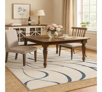 SRTJURFG Tapis de Salon Chambre 90x150 cm Lavable Antidérapant Facile à Entretenir pour Cuisine et Couloir Modern Abstract Beige Blue