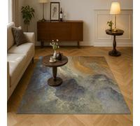 SRTJURFG Tapis Grand Salon 180x200 cm Antidérapant Doux pour Décoration Maison Chambre Abstract Modern Gold Blue Gray White Purple