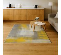 SRTJURFG Tapis Grand Salon 180x200 cm Antidérapant Doux pour Décoration Maison Chambre Abstract Modern Yellow Gray White