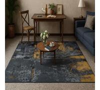 SRTJURFG Tapis Grand Salon 200x250 cm Antidérapant Doux Décoratif pour Salle à Manger Cuisine Chambre Abstrait Gris Jaune Noir