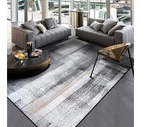 SRTJURFG Tapis Grande Surface Salon 160x280 cm Lavable Antidérapant Moelleux Décoratif Moderne pour Chambre Encre Abstraite Moderne Blanc cassé