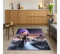 SRTJURFG Tapis Salon 110x190 cm Antidérapant Lavable en Machine Salle à Manger Chambre Moquette Abstract Modern Purple Pink Red Orange Gray White