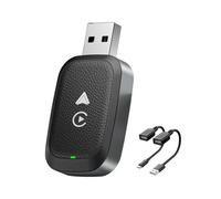 SRTMIRJJ 2 en1 Adaptateur CarPlay sans Fil pour Renault Clio/Megane/Captur/Koleos 2017-2022 2023 2024, Convertissez Le Filaire en sans Fil, Plug Play, Connexion Automatique Rapide,Black