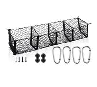 SRTMIRJJ 4 Poches Filet Rangement Coffre Voiture pour Fiat 500C 500L 500X Abarth 595 SS 695SS 500SS, Voiture Bagages Maille élastique Net Stockage, Livré avec 4 Mousquetons,150 * 30CM