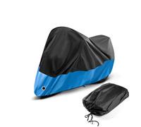 SRTMIRJJ Bâche Protection Moto Imperméable pour Wottan Motor Storm -x 125, Housses Exterieur Interieur, avec Trous Serrure, Protection au Pluie Poussière UV,Black Blue-L(220 * 90 * 110CM)
