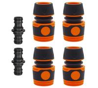 SRTSTR 4Pcs Raccord Tuyau D'arrosage Rapides 1/2" Embout Tuyau Arrosage +2Pcs Connecteur Bidirectionnel, Connecteur Tuyau Arrosage Raccord Rapide D'extrémité Kit pour Système D'irrigation de Jardin