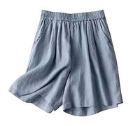 SRTUMEY 2024 Summer Women's Loose Straight Barrel High Waist Slim Solid Color Shorts Nightgowns for Women Soft Cotton Short Sleeve Fashion Shorts