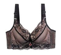 SRTUMEY Athletic Women Trim Extra-Elastique Femmes Respirant Grande Taille Soutien-gorge de sport en dentelle Soutiens-gorge de sport Pack, Noir , 105A