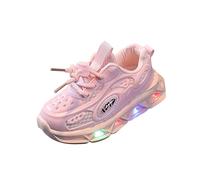 SRTUMEY Baskets lumineuses pour enfants et bébés garçons et filles - Baskets de course à pied clignotantes à DEL - Petites chaussures blanches antidérapantes à fond souple - Cadeaux de Noël et