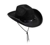 SRTUMEY Béret Gavroche Homme Chapeau de Cowboy à la Mode Unisexe avec Ourlet Solide Western Five Nail Leather Curved Brim Tie Casquette Plate Enfant
