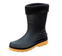 SRTUMEY Bottes de pluie courtes en caoutchouc fourrées pour homme avec doublure amovible et imperméable, jaune, 39 1/3 EU