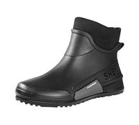 SRTUMEY Bottes de pluie courtes en polaire chaude pour femme - Doublure thermique - Imperméables - Antidérapantes - Pour le travail, la pêche, la cuisine, gris, 39.5 EU