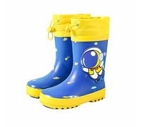 SRTUMEY Bottes en caoutchouc décontractées pour filles et garçons, chaussures de pluie faciles pour tout-petits et petits enfants, taille 39, bleu, 32 EU