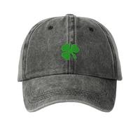 SRTUMEY Casquette de baseball pour la Saint-Patrick - Chapeau brodé trèfle réglable - Chapeaux irlandais pour homme et femme - Accessoires de déguisement irlandais, Noir , Taille unique