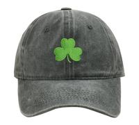 SRTUMEY Casquette de baseball pour la Saint-Patrick pour homme et femme - Motif trèfle irlandais brodé - Style vintage - Réglable - Hip Hop - Coton délavé - Casquette de sport, Vert, Taille unique