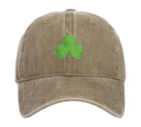 SRTUMEY Casquette de baseball St.Patrick's Day pour femmes et hommes Embroiderie irlandaise de shamrock Chapeau en trèfle vintage réglable Casquettes hip-hop délavées en coton Chapeaux de papa