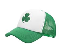 SRTUMEY Chapeau de baseball à queue de cheval en trèfle pour la Saint-Patrick - Casquette de baseball en maille ajustable et creuse pour hommes et femmes, accessoire irlandais St-Patrick