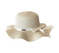 SRTUMEY Chapeau haut-de-forme et canne pour enfants - Chapeau de protection solaire - Chapeau de paille tressé - Chapeau de plage - Chapeau de pêcheur, 1_Beige, 5-10 Years
