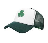 SRTUMEY Clover Queue de cheval Casquette de baseball pour la Saint-Patrick - Hommes Femmes Réglable Maille Creux Trèfle Chapeau de Baseball St-Patrick Accessoire Irlandais Chapeaux, ag, Taille unique