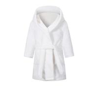 SRTUMEY Peignoir à capuche en flanelle de couleur unie pour enfants, vêtements d'intérieur pour bébés, garçons et filles, couleur unie, chemise de nuit à capuche pour tout-petits de 3 à 12 ans, blanc,