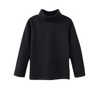 SRTUMEY Pull pour enfants - Vêtements d'automne et de printemps pour garçons et filles - T-shirt à manches longues - Sous-vêtements - Hauts pour bébés et tout-petits, 2-Noir, 4-5 ans
