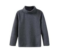 SRTUMEY Pull pour enfants - Vêtements d'automne et de printemps pour garçons et filles - T-shirt à manches longues - Sous-vêtements - Hauts pour bébés et tout-petits, Gris foncé., 4-5 ans