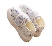 SRTUMEY Sliders Cloud Pantoufles d'automne et d'hiver de couleur unie avec fermeture éclair et double poches latérales, veste rembourrée décontractée à capuche chaude et épaisse, violet, 37 EU